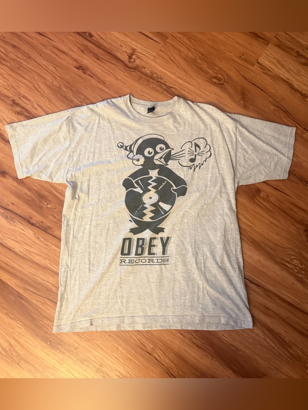 Obey Light Gray Graphic Short Sleeve Tee